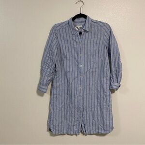 J. Jill Shirt Women’s Size Small Petite Striped linen Striped button up Dress